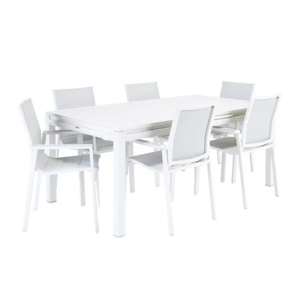 Mesa extensible NATERIAL Odyssea II FULL aluminio blanco 180/240x76,5x100 cm
