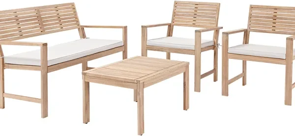 Conjunto de Jardín Relax Sofá y Mesita Acacia Solis Naterial