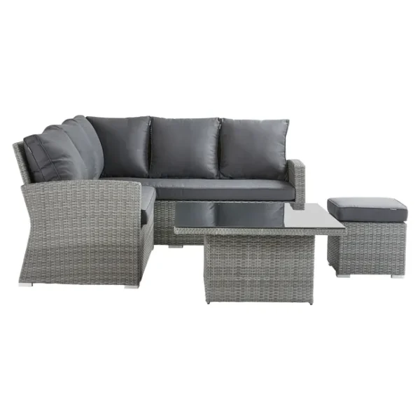 Conjunto de jardín Relax Mes y sofá Davos Naterial 6 personas