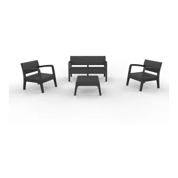Silla de jardín Shaf Miami de 4 plazas en color piedra