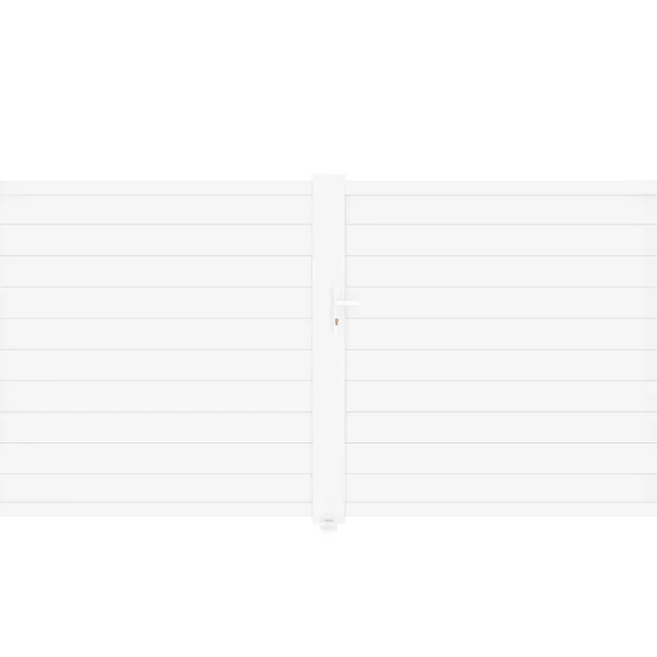 Puerta abatible L355 x H181 cm Aluminio macizo Blanco - NAZARIO