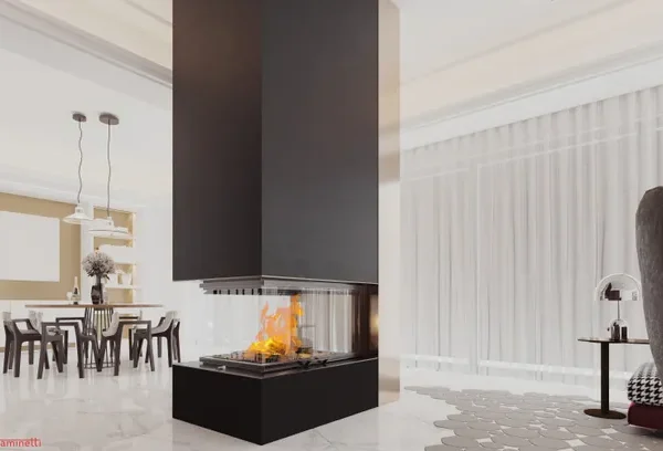 Hogar de leña CAMINETTI Crystal 3D Max 17 kW