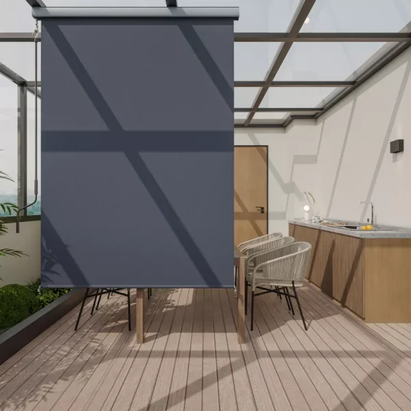 Estor enrollable opaco con cofre L1,6 x H2,5 m de aluminio y tela - PASSOE