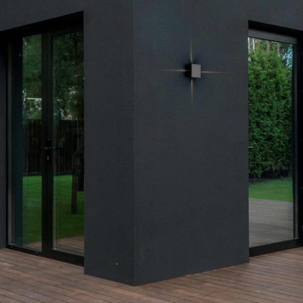 Aplique de pared exterior LED cuadrado